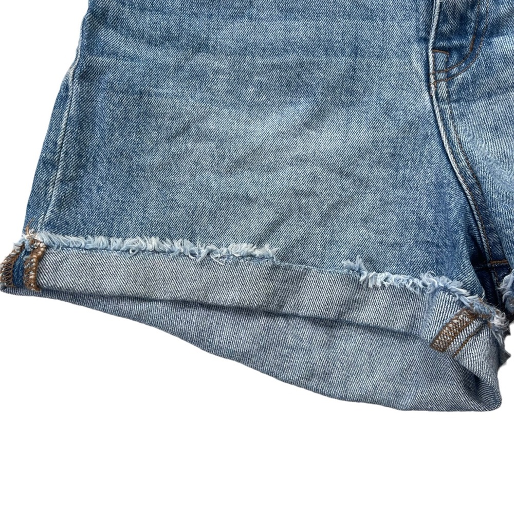 Madewell Women’s Sz. 25 Light Wash Denim High Rise Fringe Cuff Jean Shorts F1607 - Picture 7 of 14